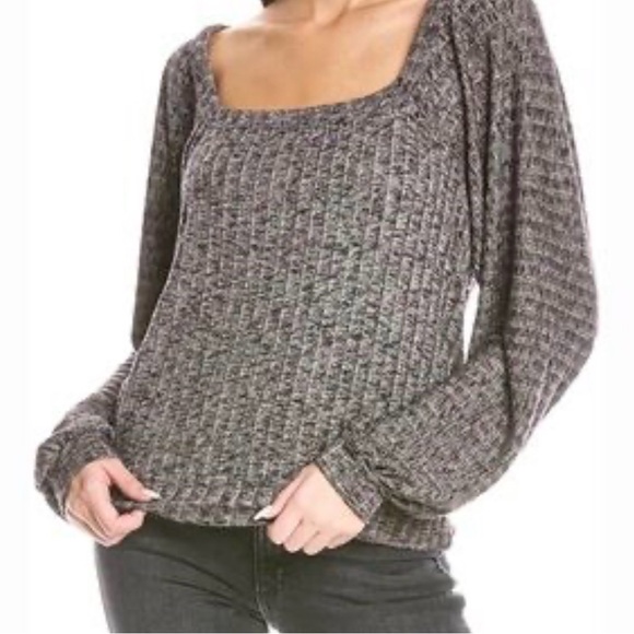 Michael Stars Charcoal Square Neck Sweater - Picture 2 of 5